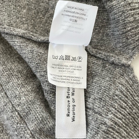 Madewell Fringe-Stripe Pullover 100% Merino‎ Wool Gray Sweater Size XXS - Picture 10 of 12